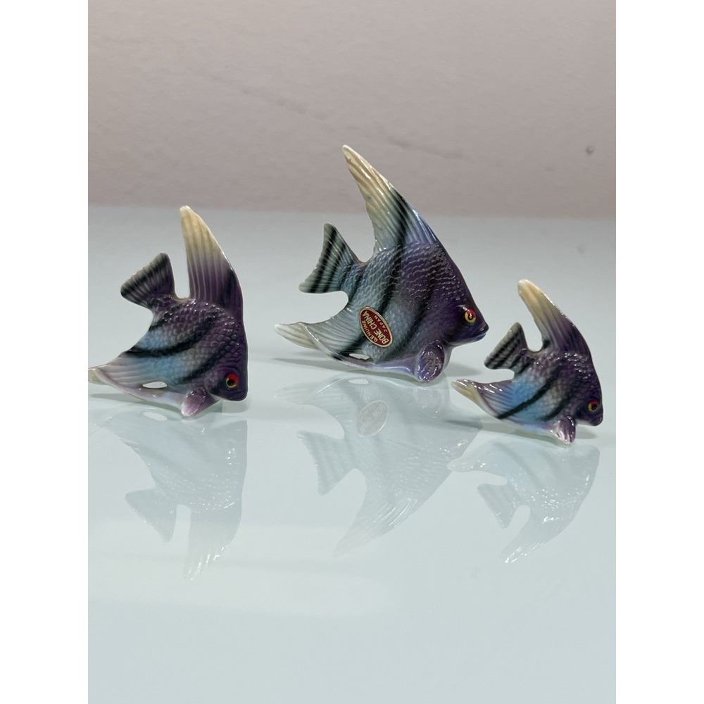Vintage‎ Bone China Japan Angelfish Figurines Set of 3